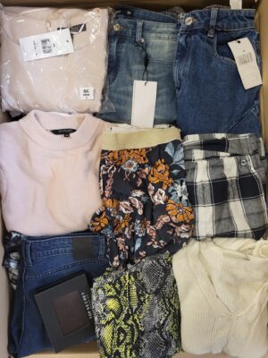 The photo shows a package with clothing in the category TSC.